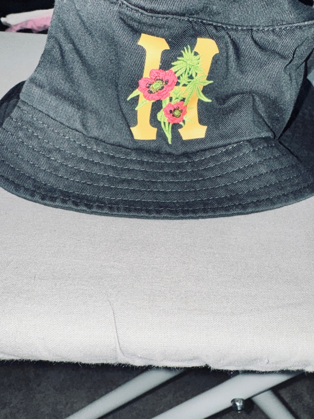 HUF Black Bucket Hat with White Logo